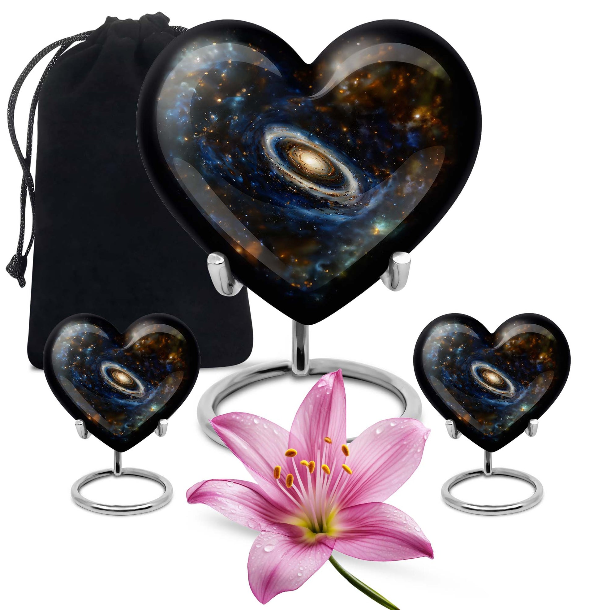 Galaxy Medium Urn For Ashes Teardrop, Heart Cremation Urn