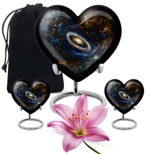Galaxy Medium Urn For Ashes Teardrop, Heart Cremation Urn