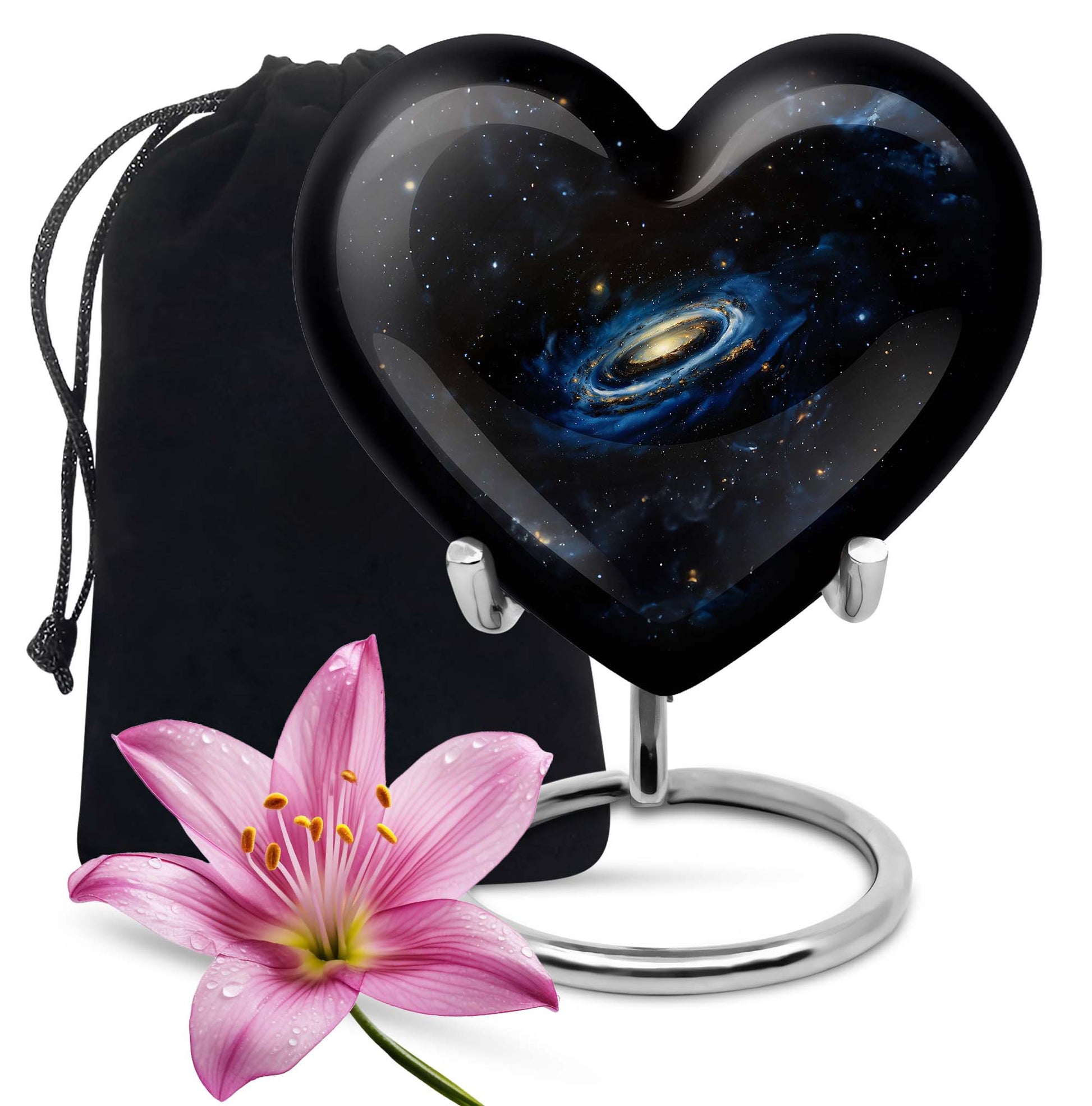 Galaxy Cremation Urns For Ashes For Women Teardrop, Heart Shape Urn
