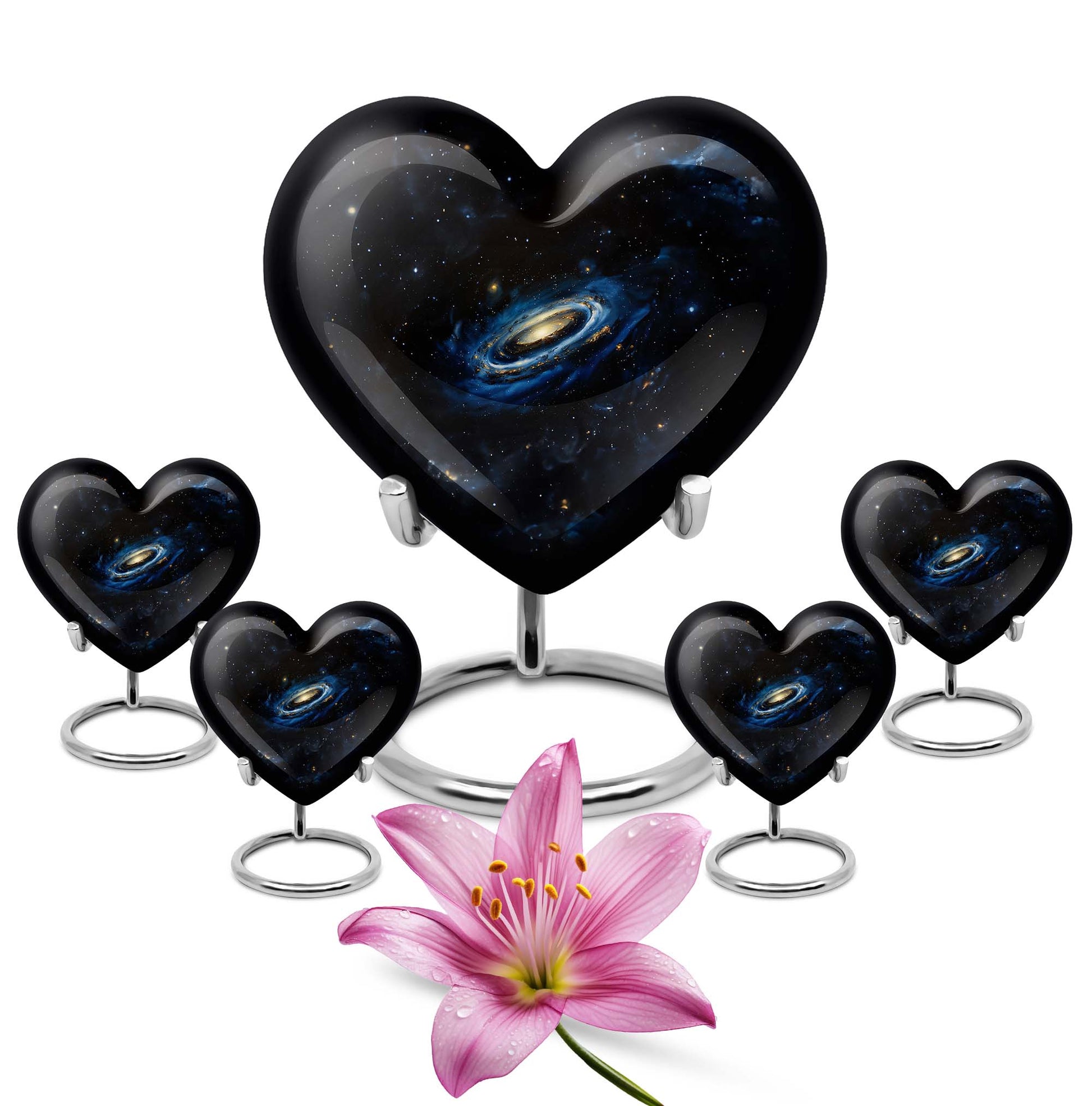 Galaxy Cremation Urns For Ashes For Women Teardrop, Heart Shape Urn