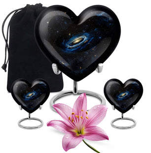 Galaxy Cremation Urns For Ashes For Women Teardrop, Heart Shape Urn