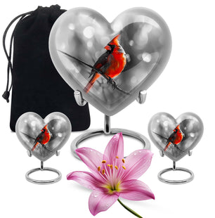 Heart Shaped  Large Urn With 2 Keepsake