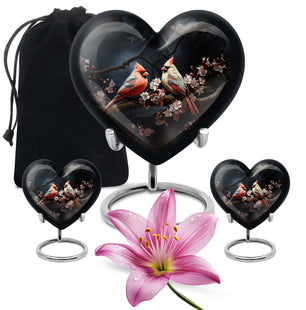 Heart Shaped  Large Urn With 2 Keepsake