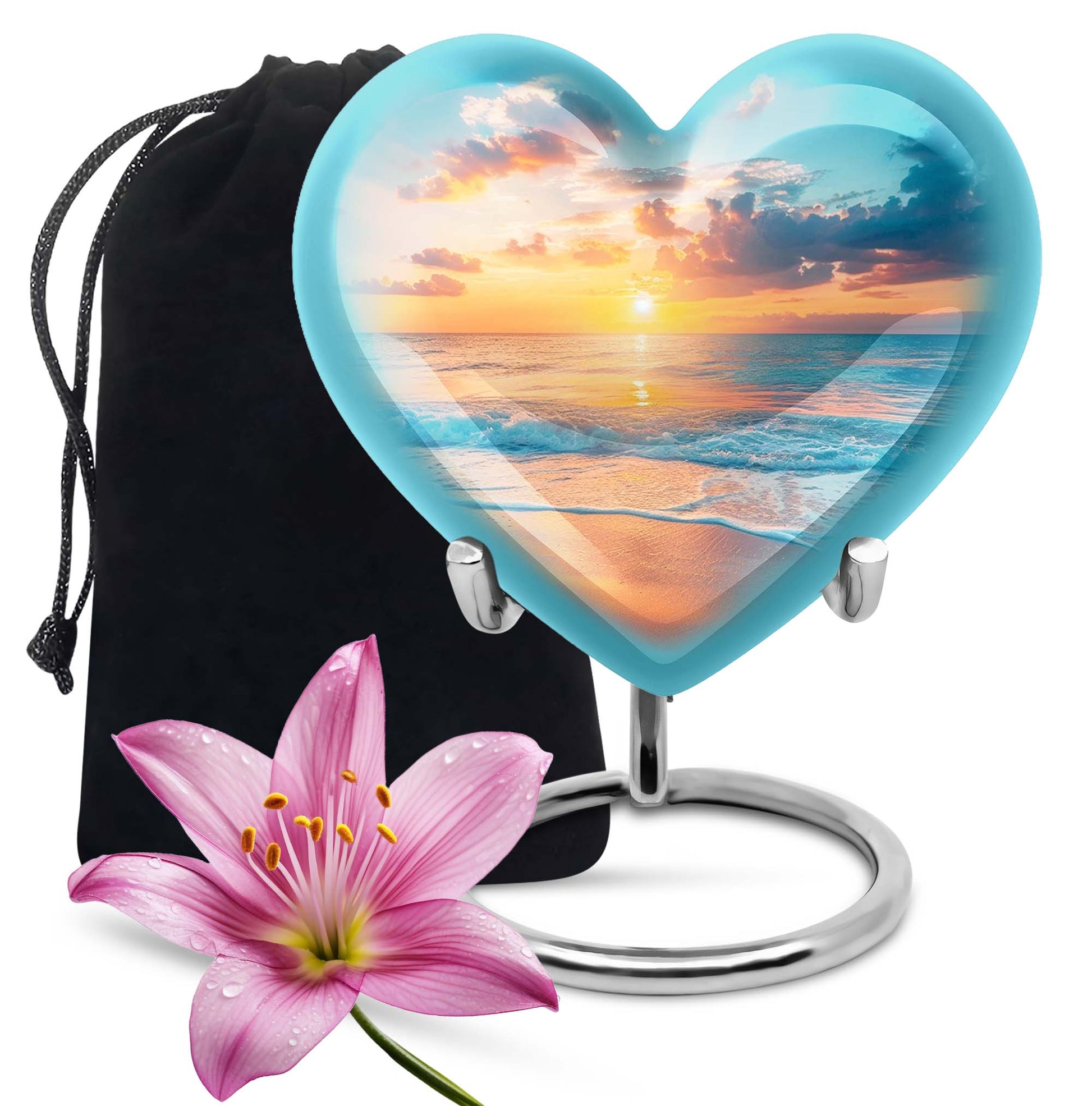 Heart Shaped Sunset Urn Large Urn 10 Inch