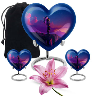 Heart Shaped  Large Urn With 2 Keepsake