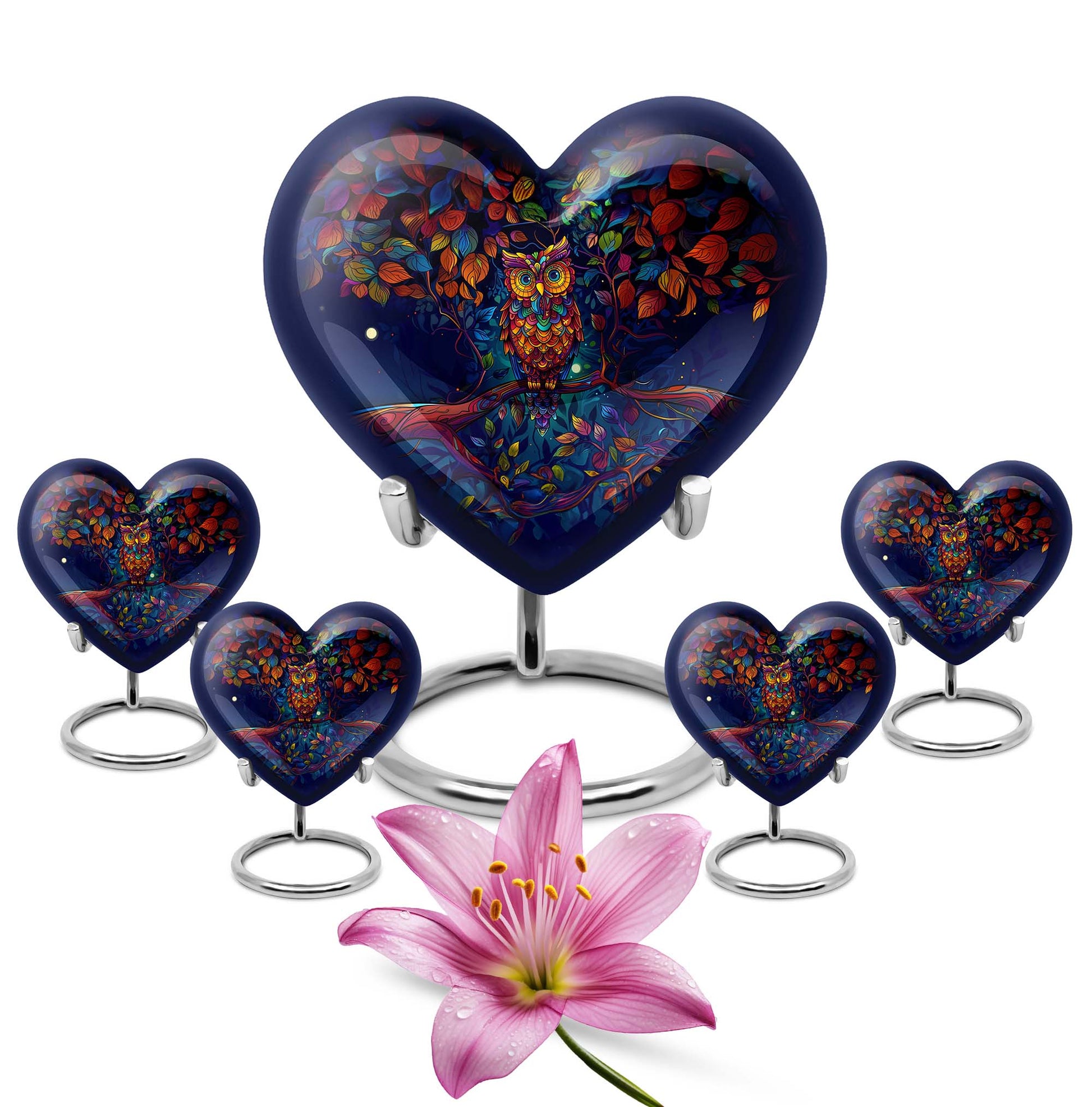 Heart Shaped  Large Urn With 4 Keepsake