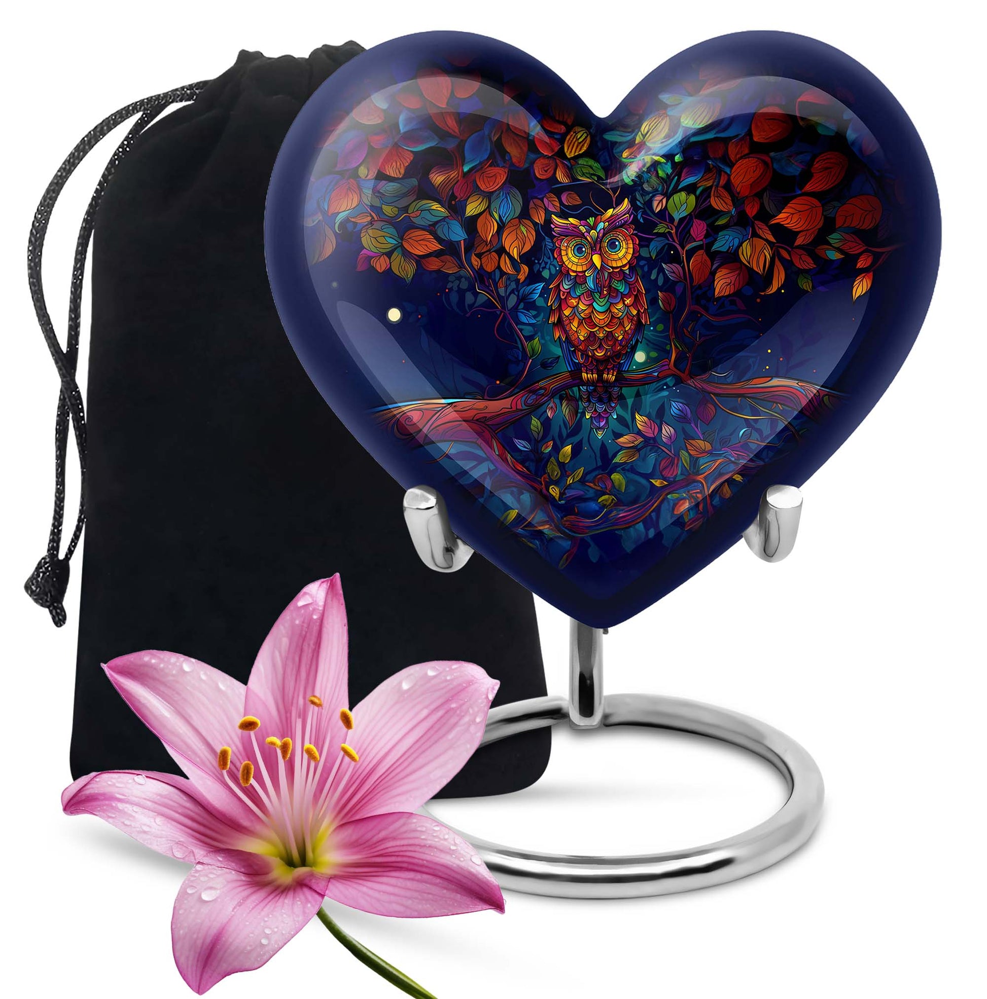 Heart Shaped Owl Urn Large Urn 10 Inch