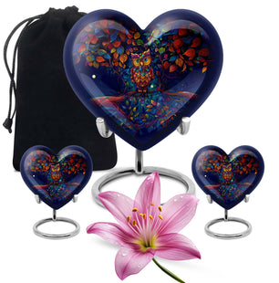 Heart Shaped  Large Urn With 2 Keepsake