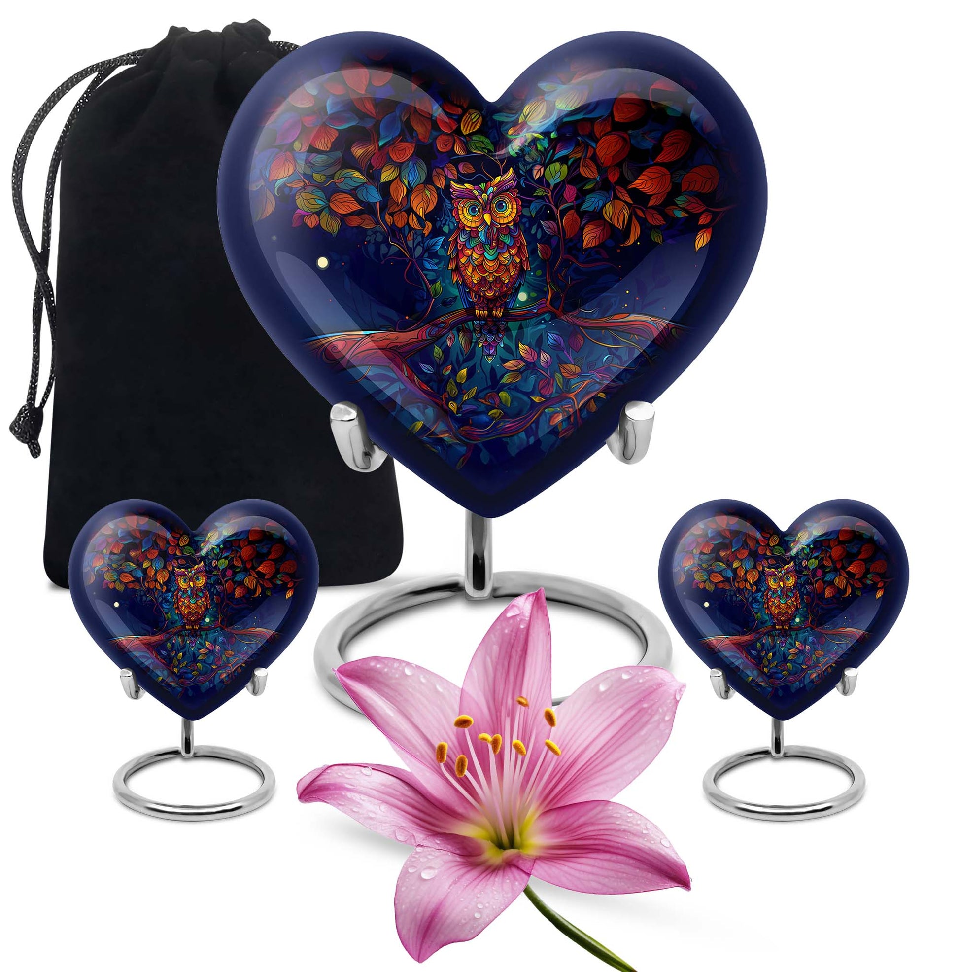 Heart Shaped  Large Urn With 2 Keepsake