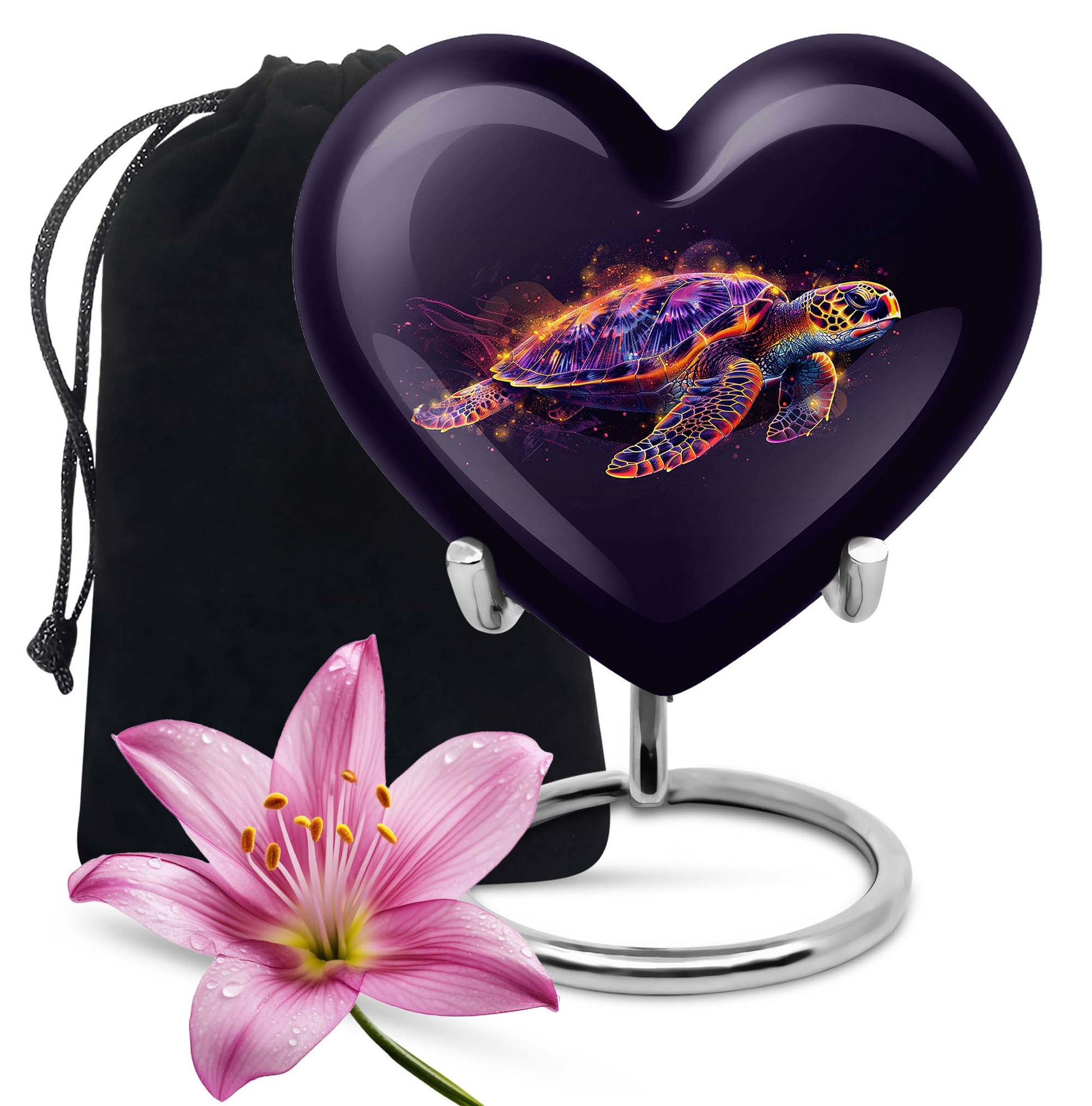 Heart Shaped Turtle Urn Large Urn 10 Inch