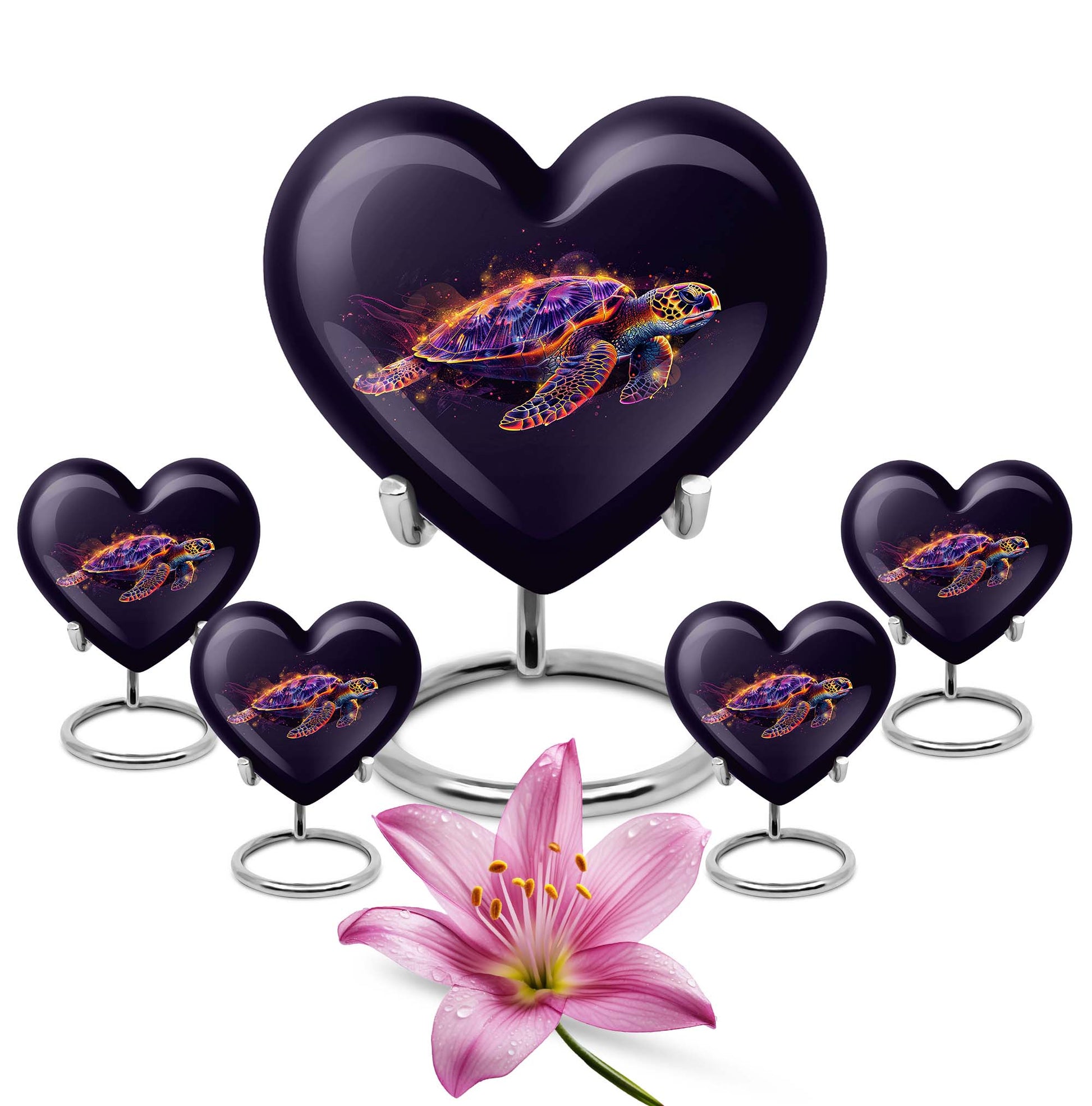 Heart Shaped  Large Urn With 4 Keepsake