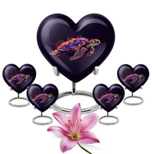 Heart Shaped  Large Urn With 4 Keepsake