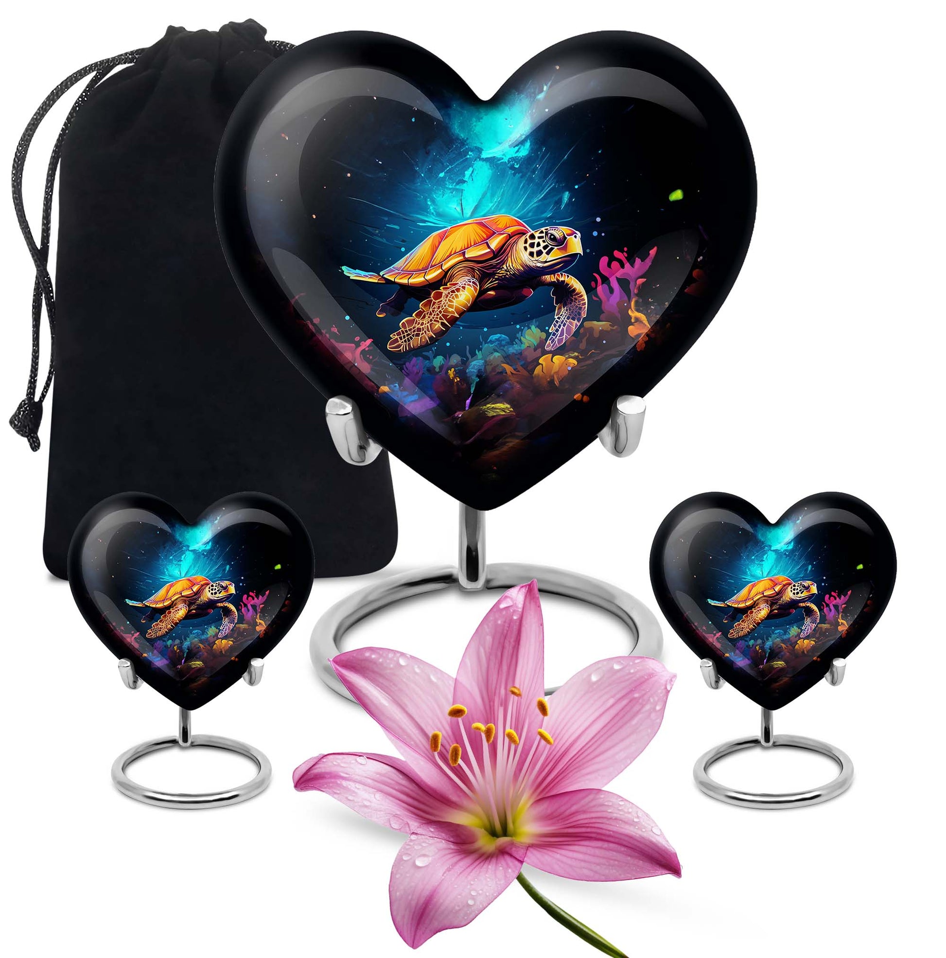 Heart Shaped  Large Urn With 2 Keepsake
