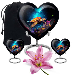 Heart Shaped  Large Urn With 2 Keepsake