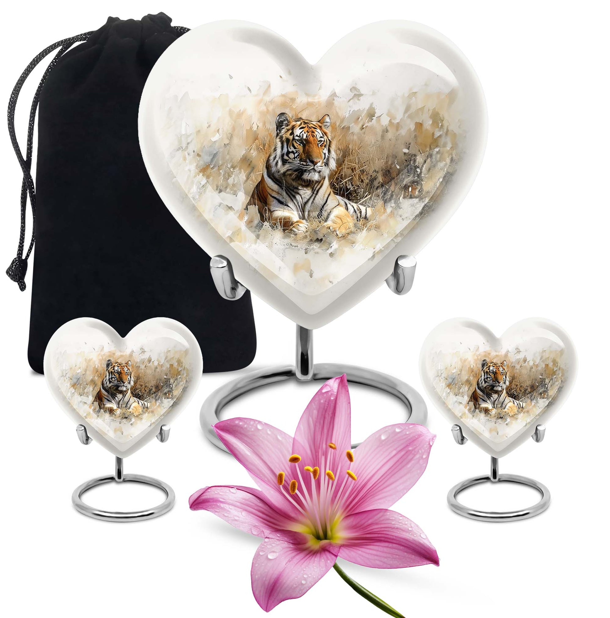 Heart Shaped  Large Urn With 2 Keepsake