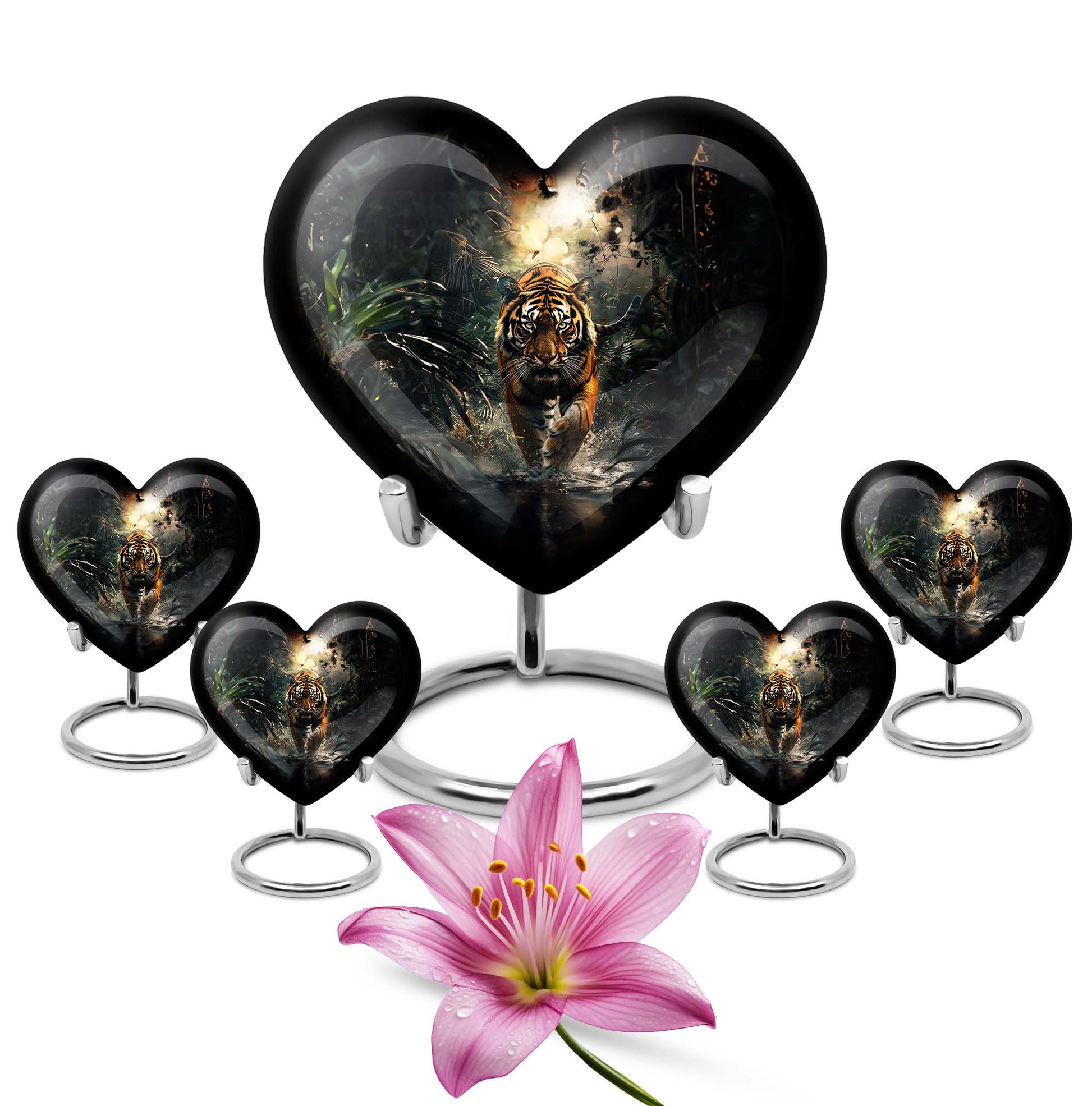 Heart Shaped  Large Urn With 4 Keepsake