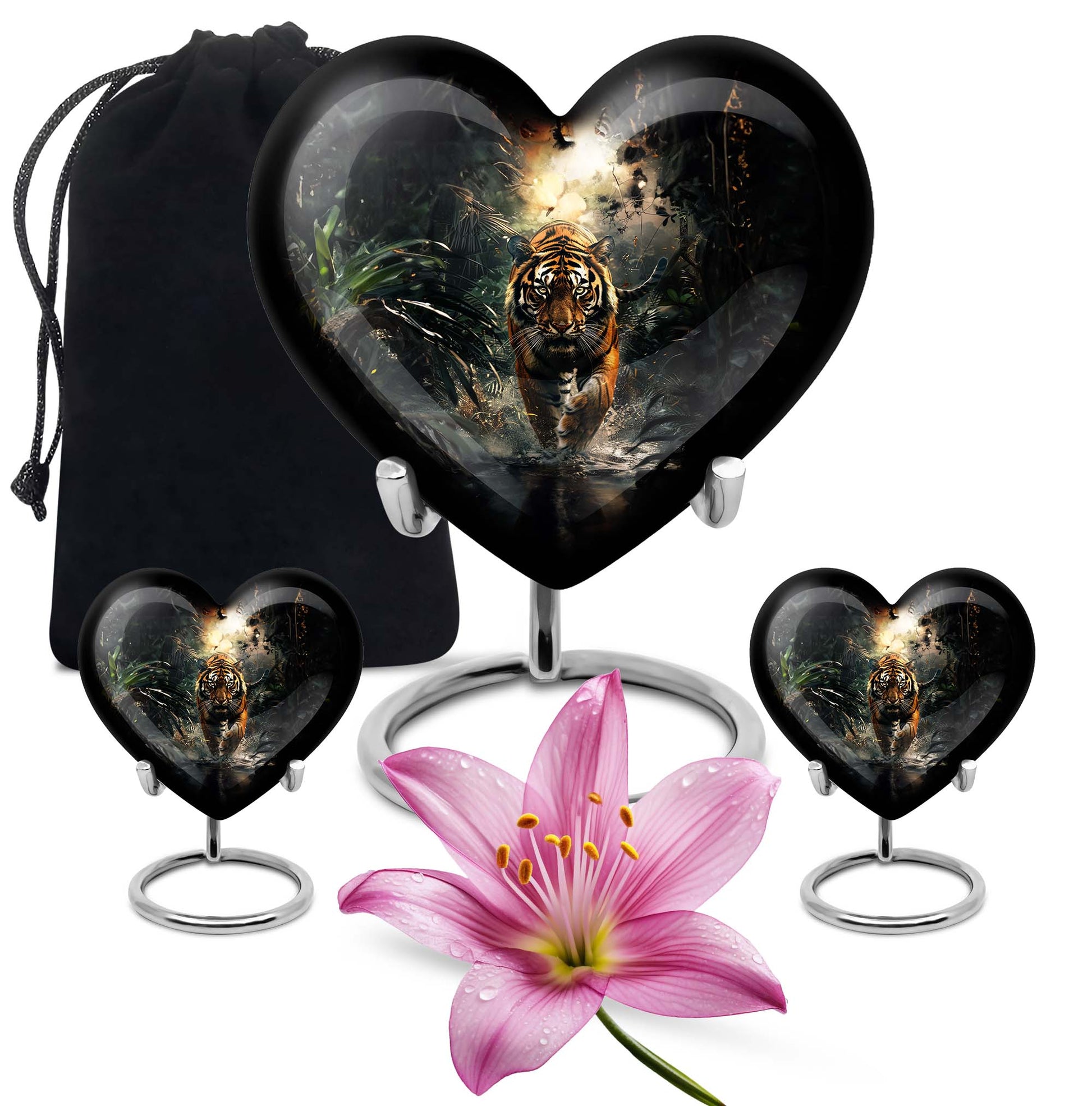 Heart Shaped  Large Urn With 2 Keepsake