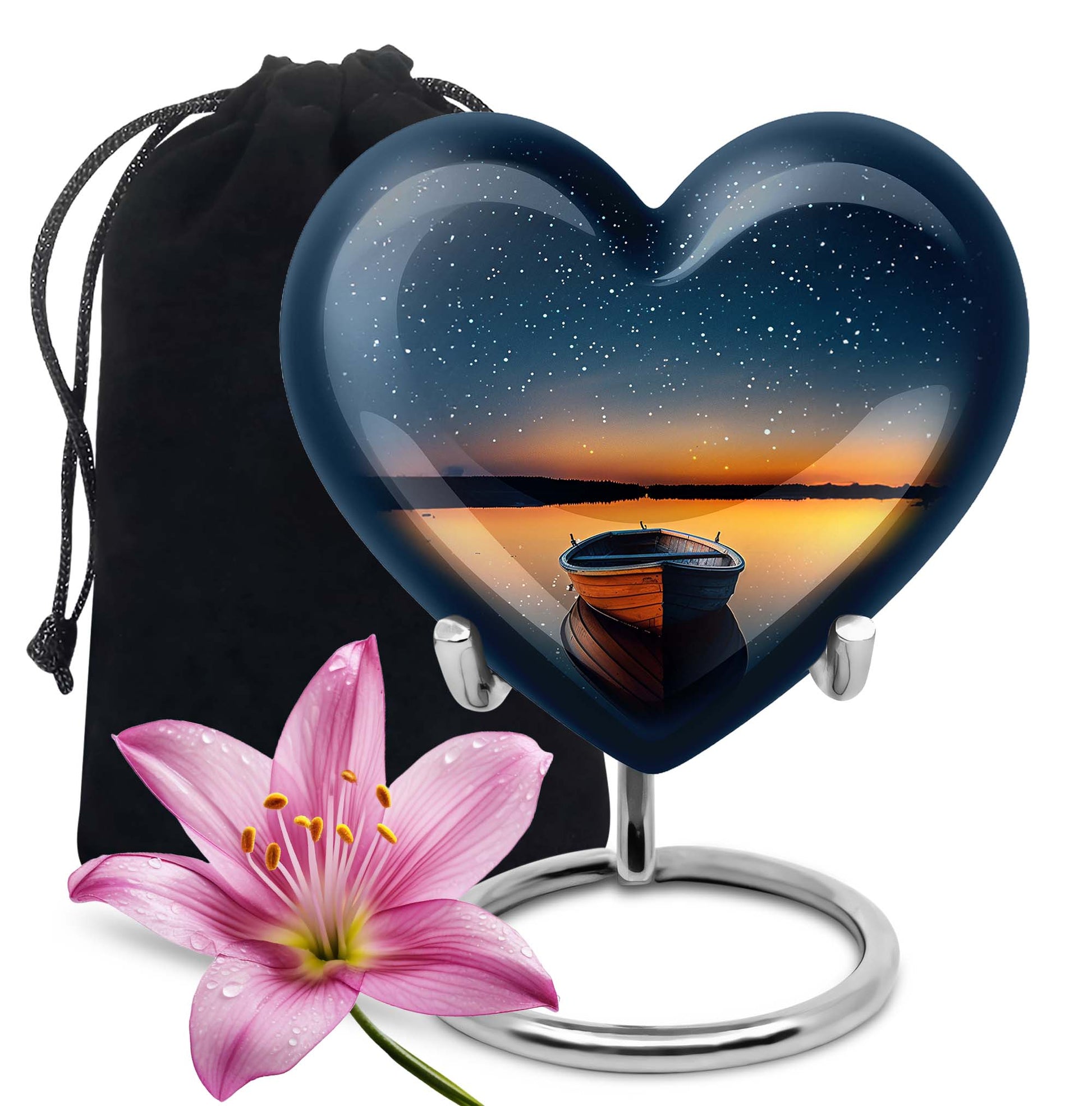 Heart Shaped Boat Urn Large Urn 10 Inch