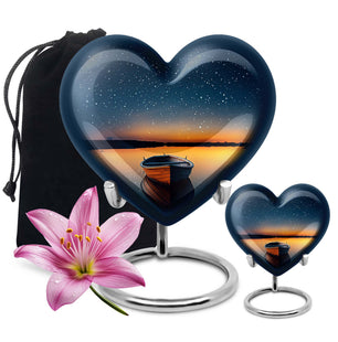 Heart Shaped  Large Urn With 1 Keepsake