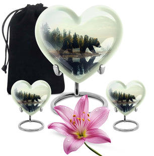 Heart Shaped  Large Urn With 2 Keepsake