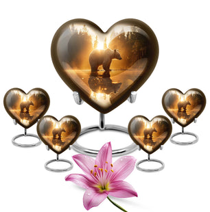 Heart Shaped  Large Urn With 4 Keepsake