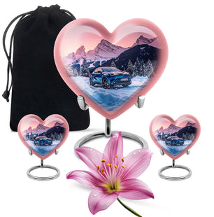Car Theme Large Urn With 2 Keepsake Urn