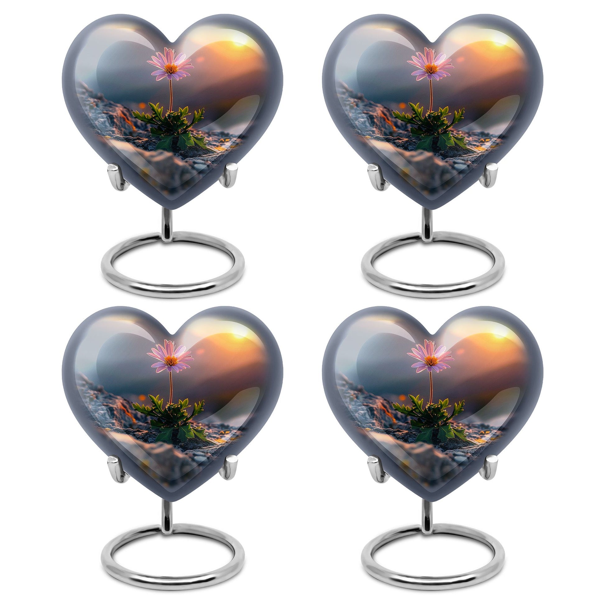 Flower Theme 3 Inch Keepsake Pack of 4