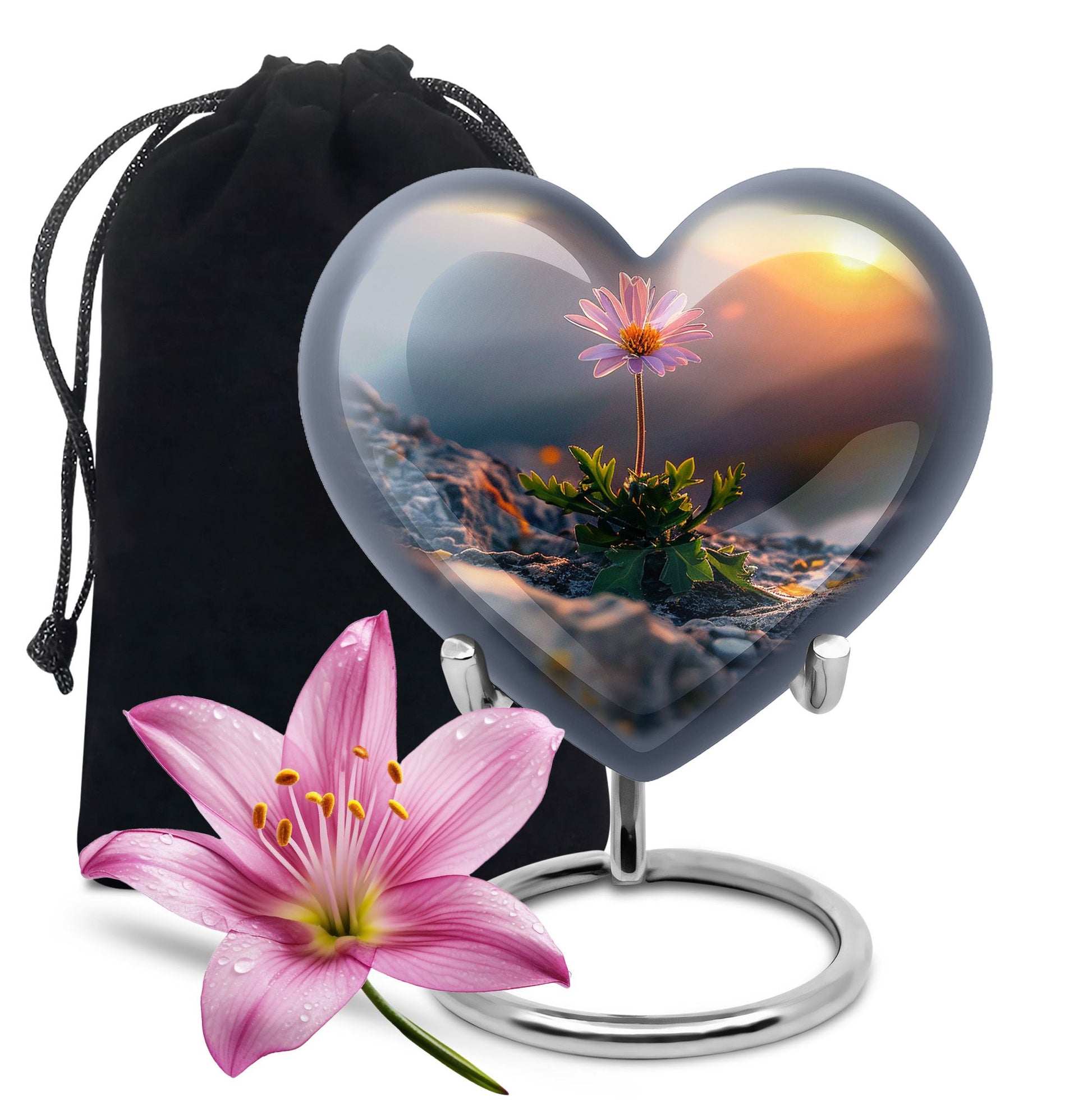 Flower Theme Large Urn 10 Inch