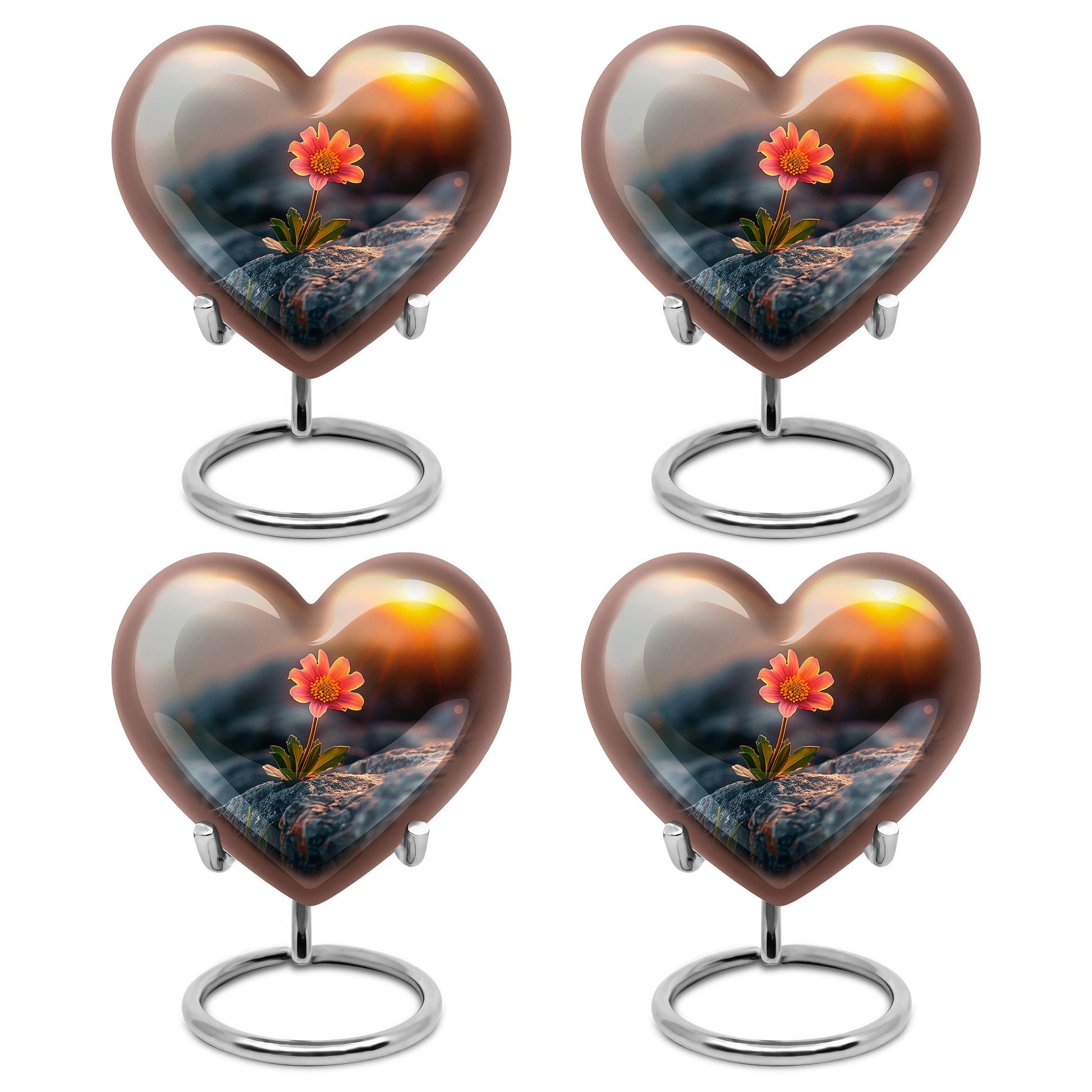 Flower Theme 3 Inch Keepsake Pack of 4