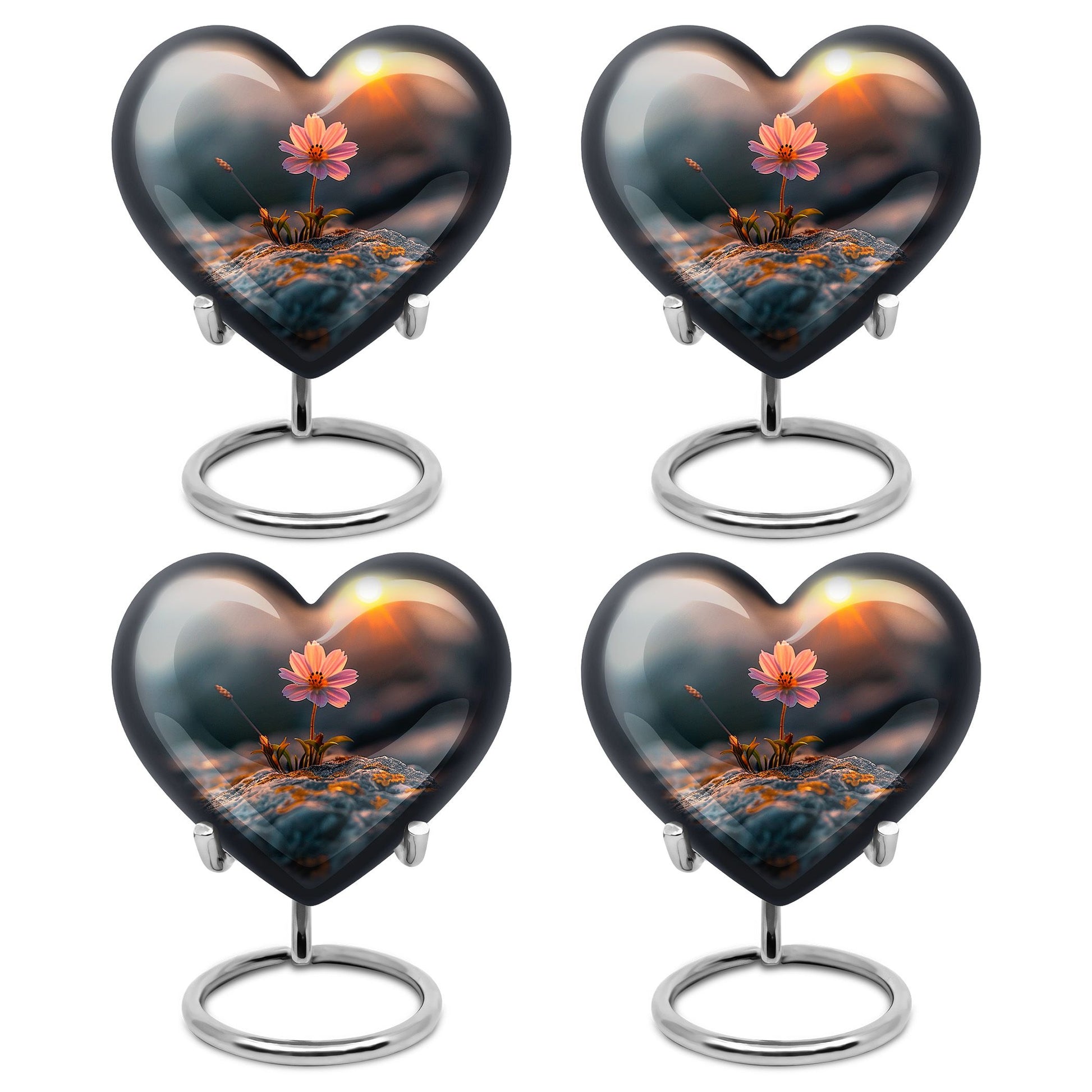 Flower Theme 3 Inch Keepsake Pack of 4