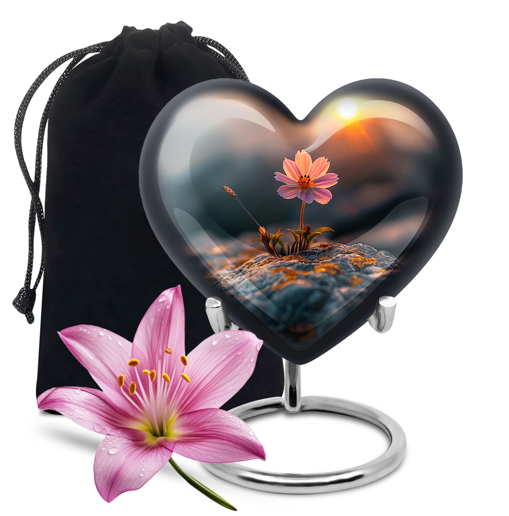 Flower Theme Large Urn 10 Inch