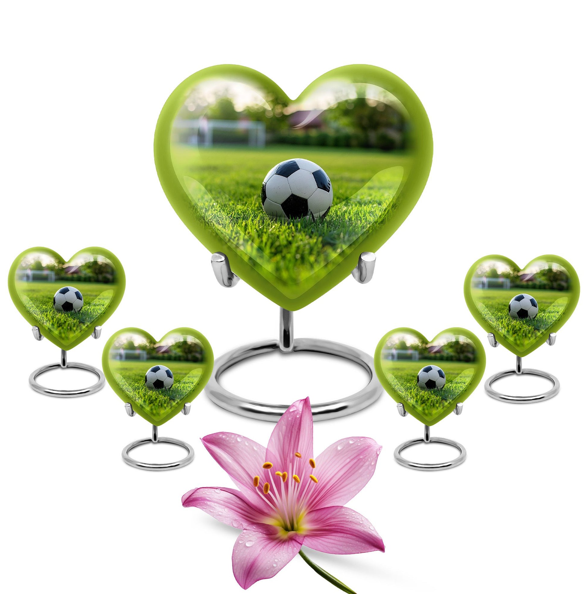 Foothball Theme Large Urn With 4 Keepsake Urn