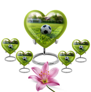 Foothball Theme Large Urn With 4 Keepsake Urn