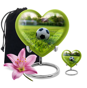 Foothball Theme Large Urn With 1 Keepsake Urn