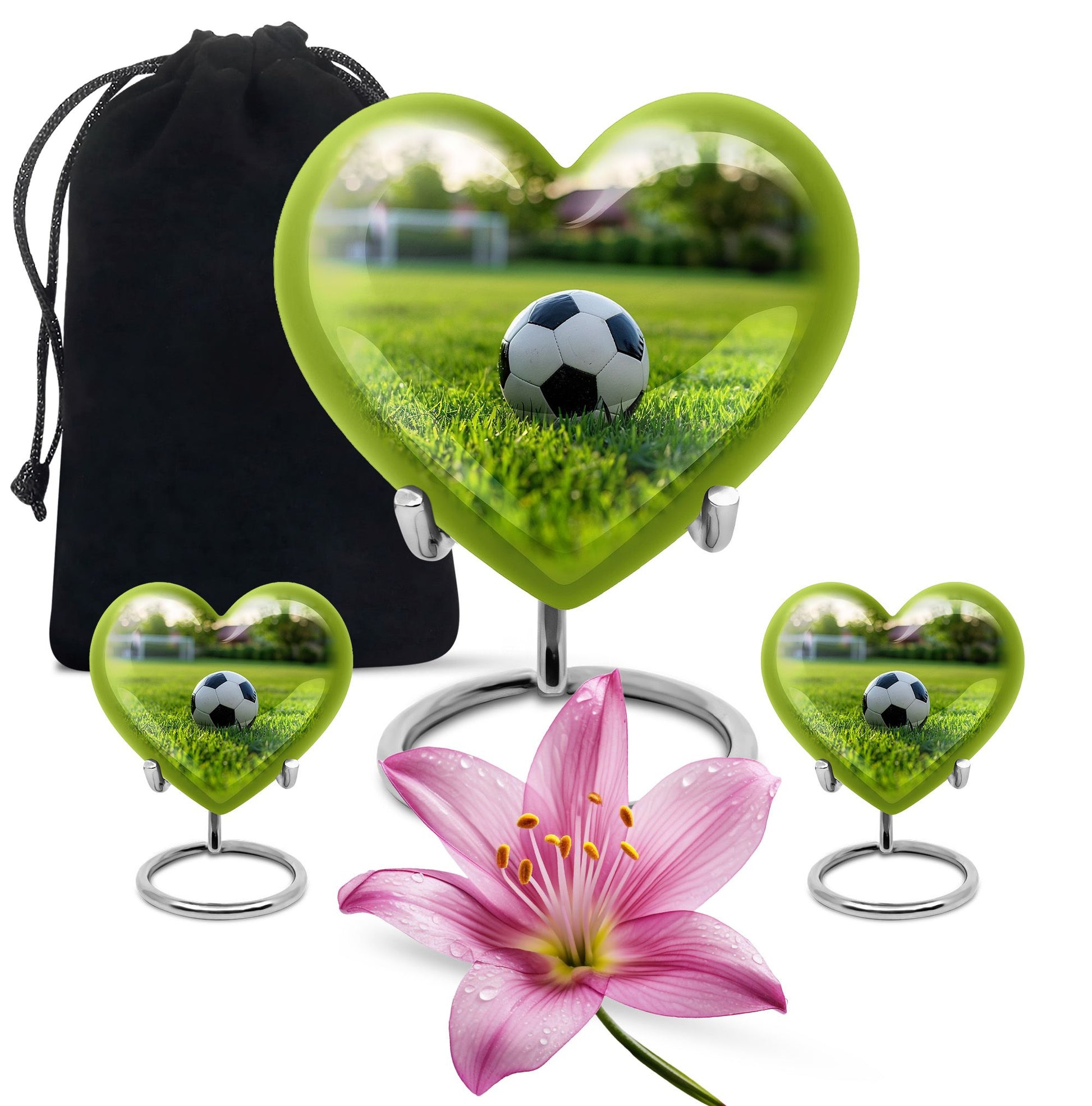 Foothball Theme Large Urn With 2 Keepsake Urn