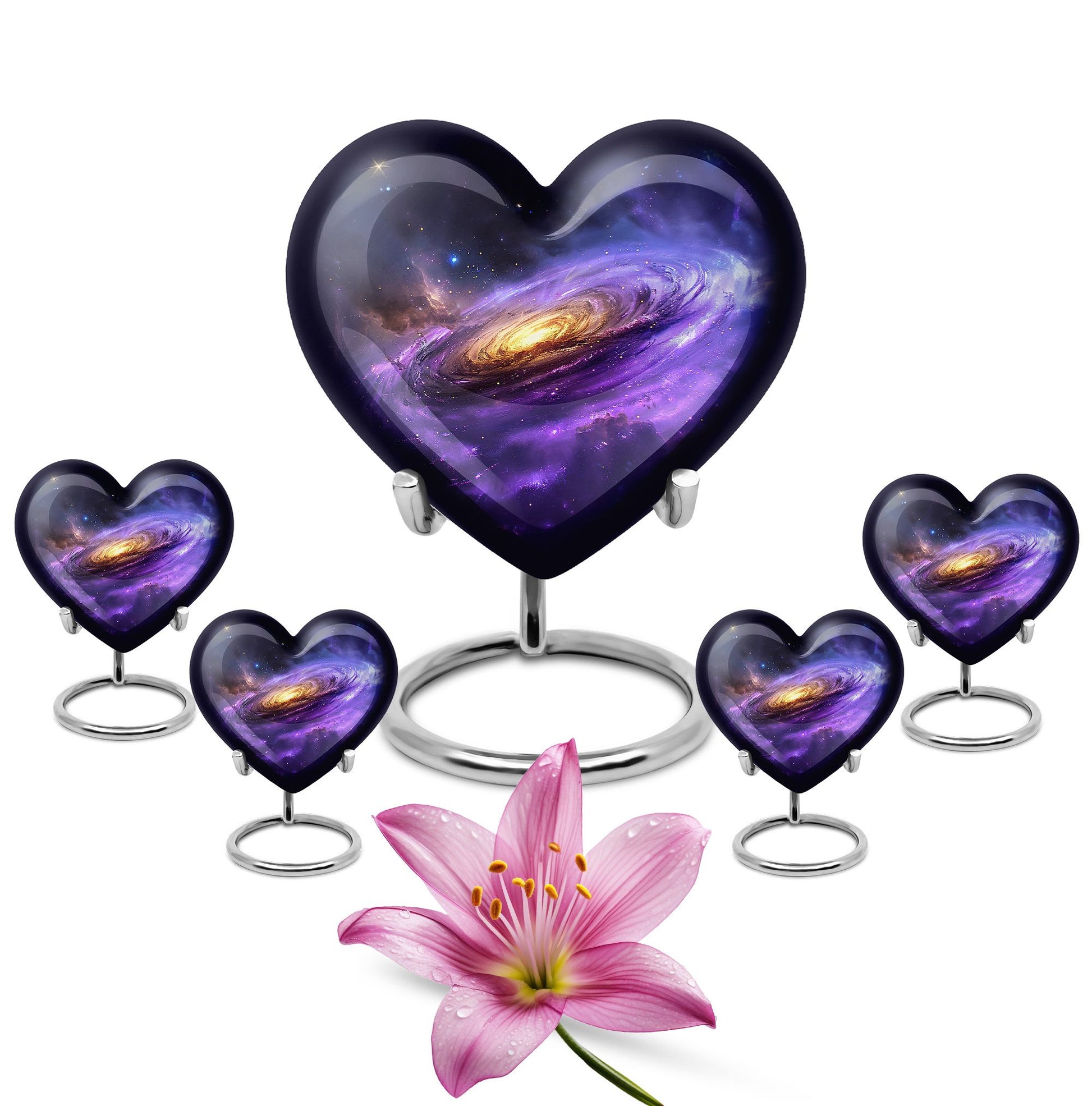Galaxy Theme Large Urn With 4 Keepsake Urn