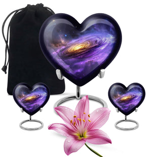 Galaxy Theme Large Urn With 2 Keepsake Urn