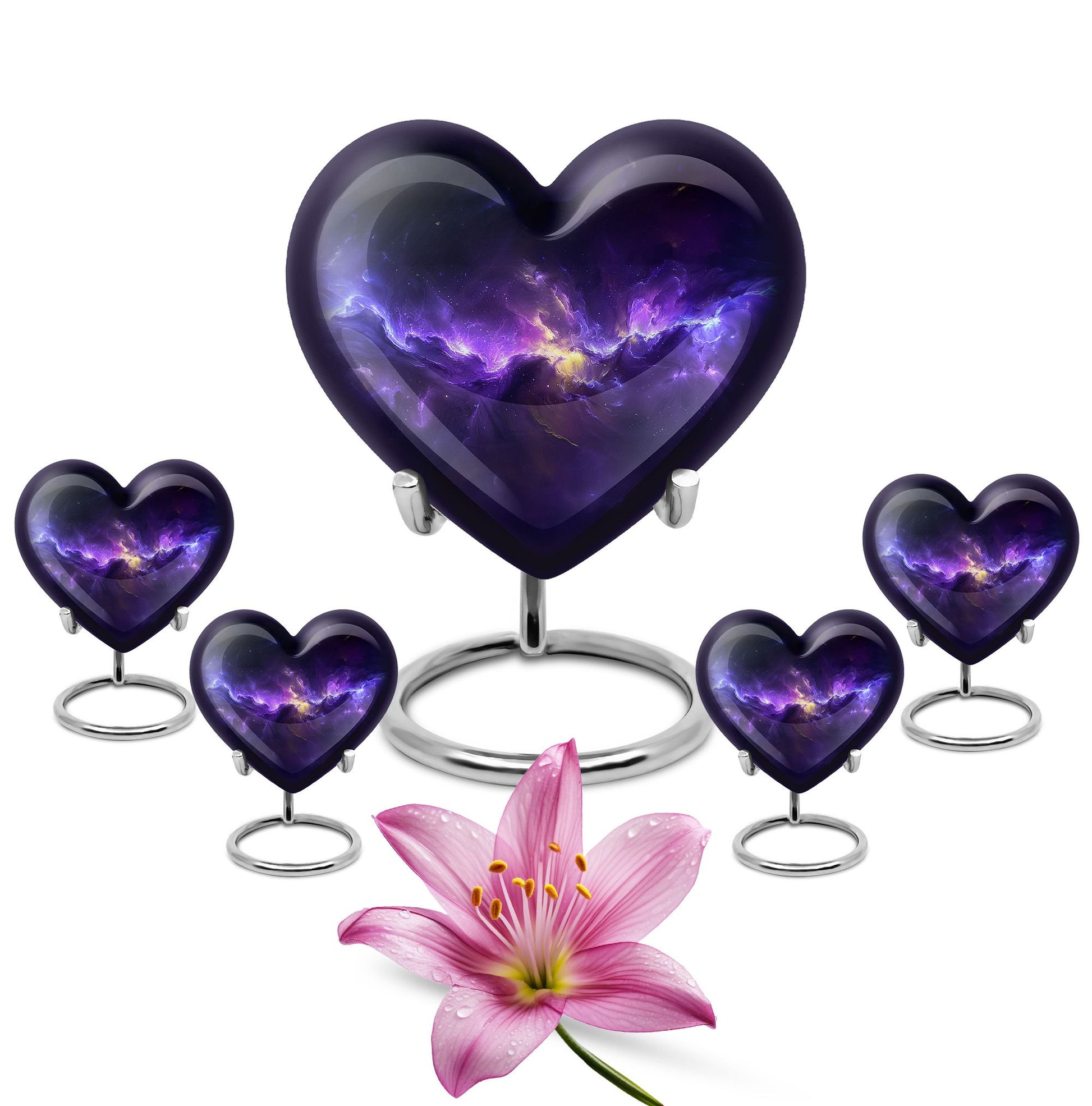 Galaxy Theme Large Urn With 4 Keepsake Urn