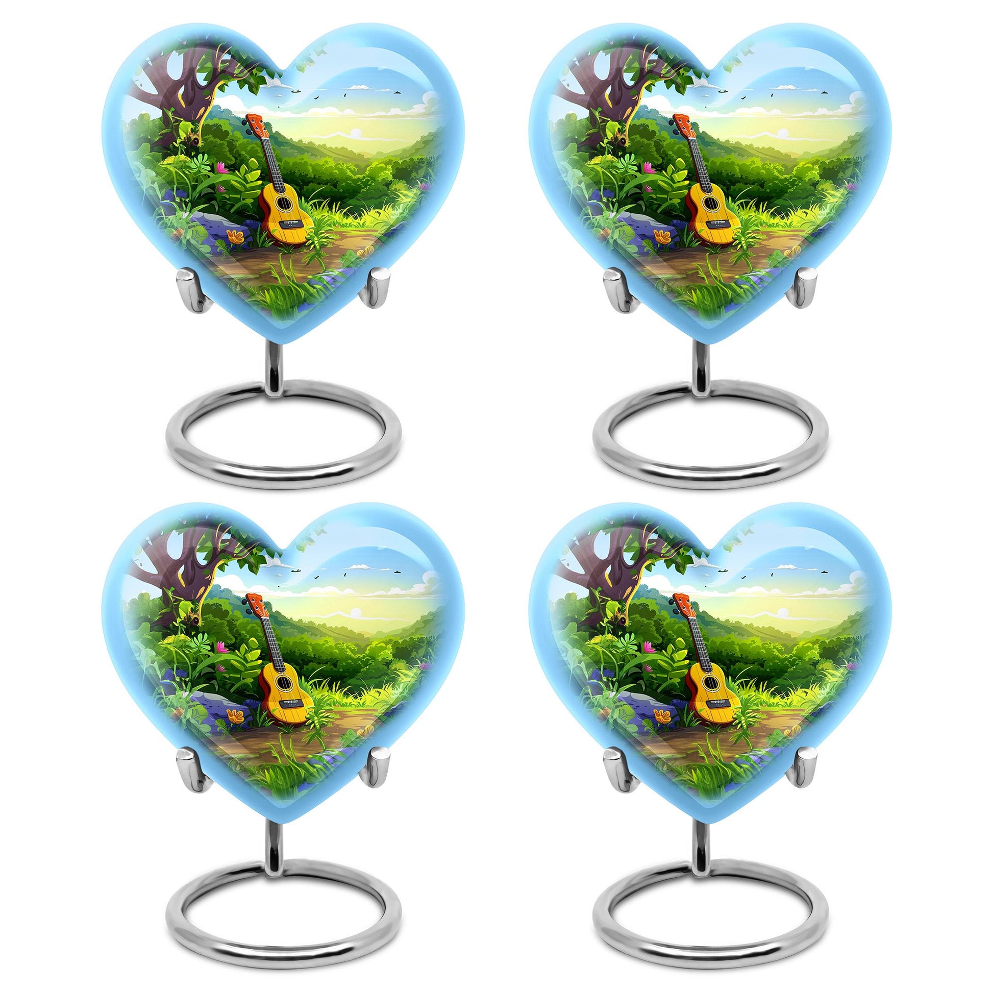 Guitar Theme 3 Inch Keepsake Pack of 4