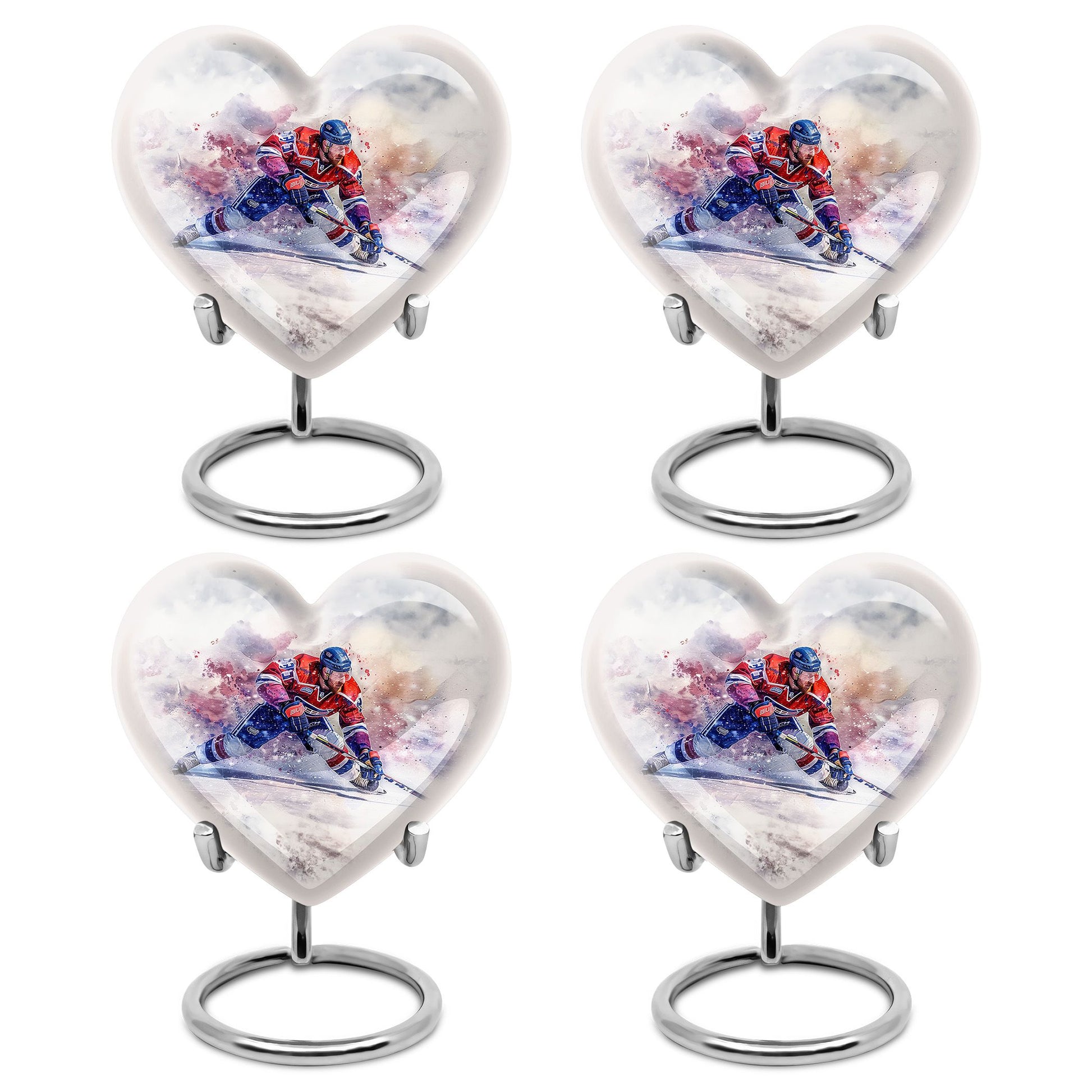 Ice Hockey Theme 3 Inch Keepsake Pack of 4