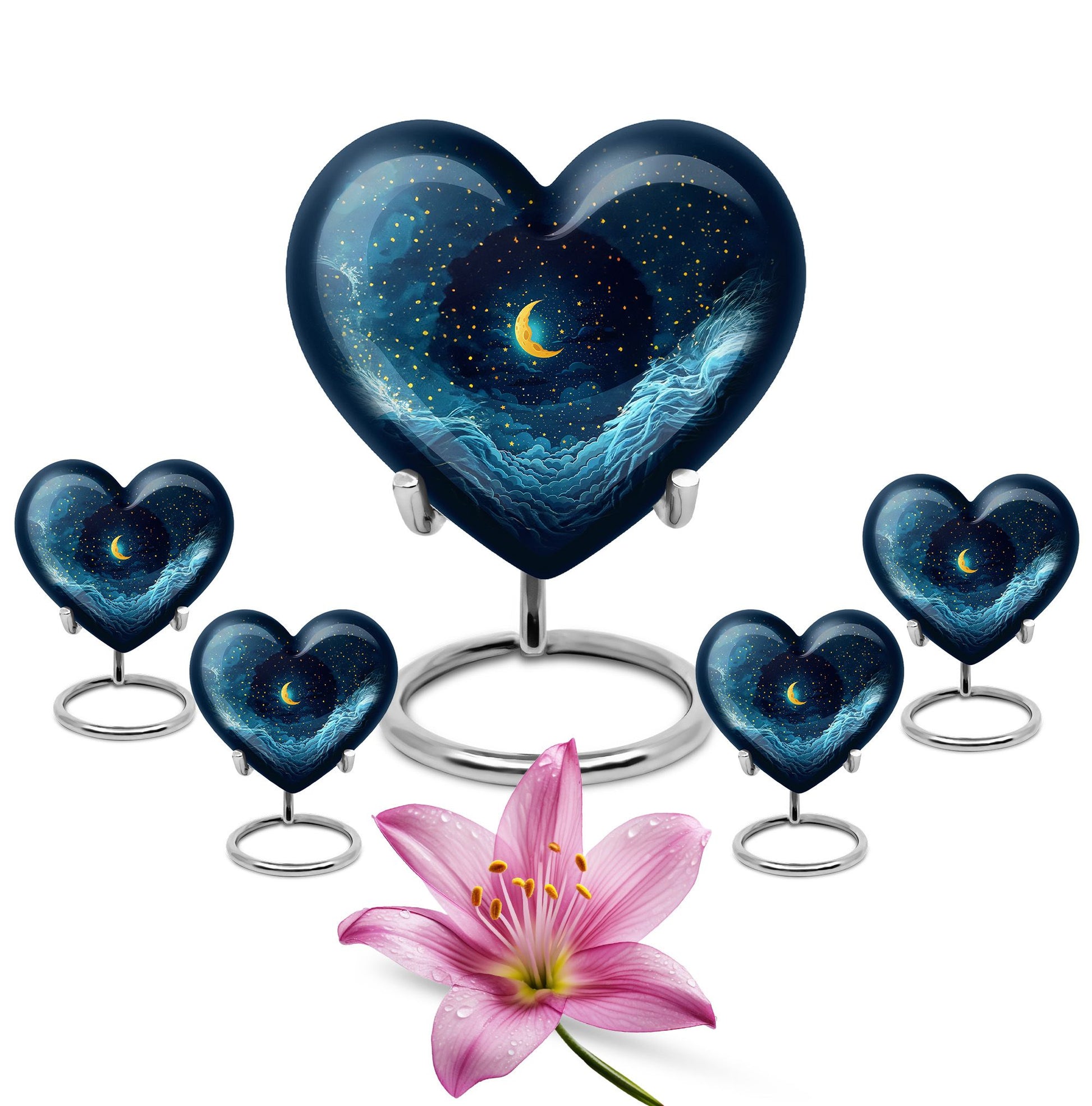 Majestic Moon Theme Large Urn With 4 Keepsake Urn