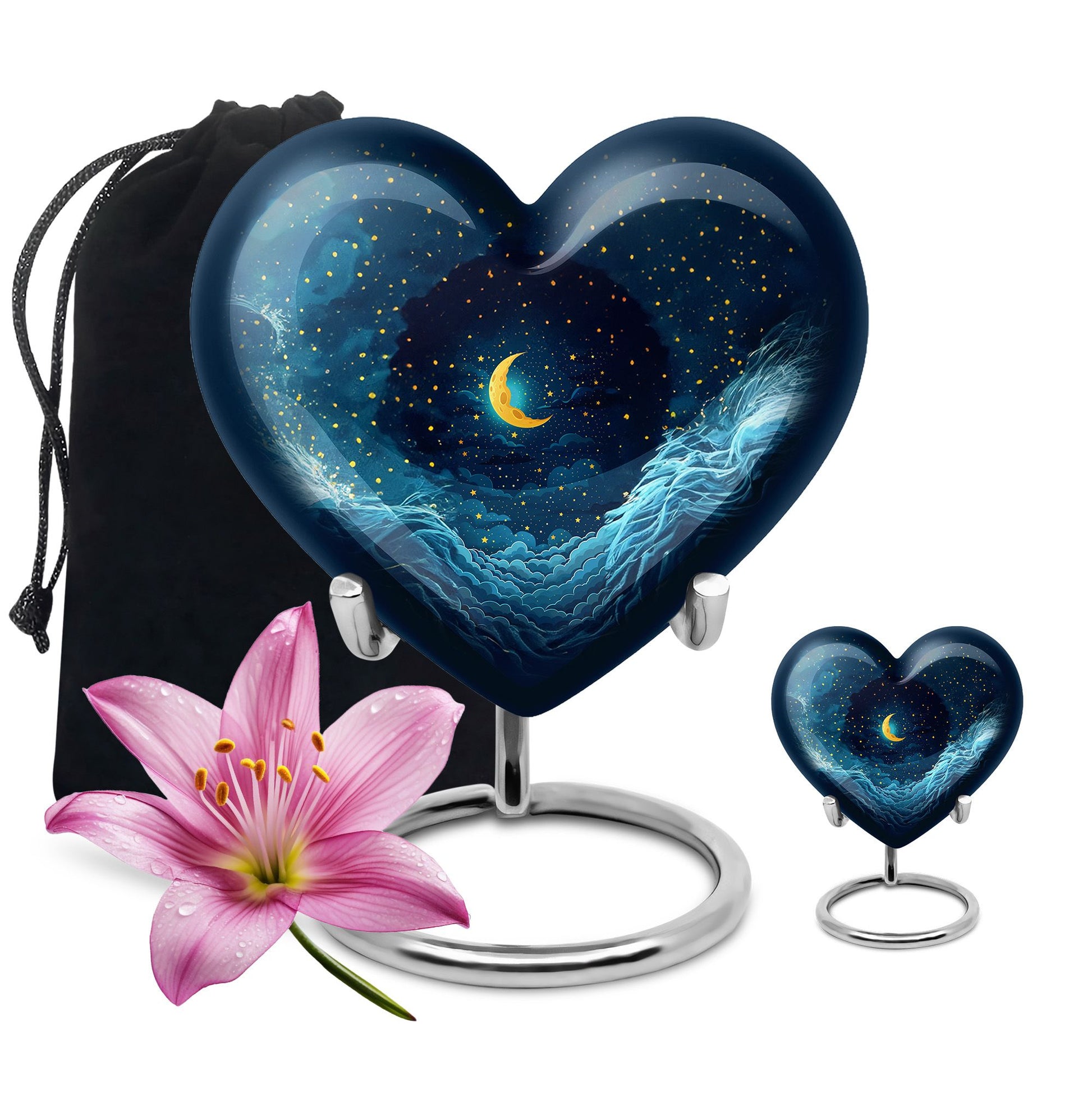 Majestic Moon Theme Large Urn With 1 Keepsake Urn