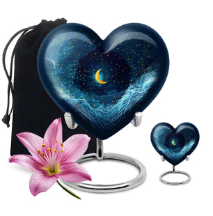 Majestic Moon Theme Large Urn With 1 Keepsake Urn