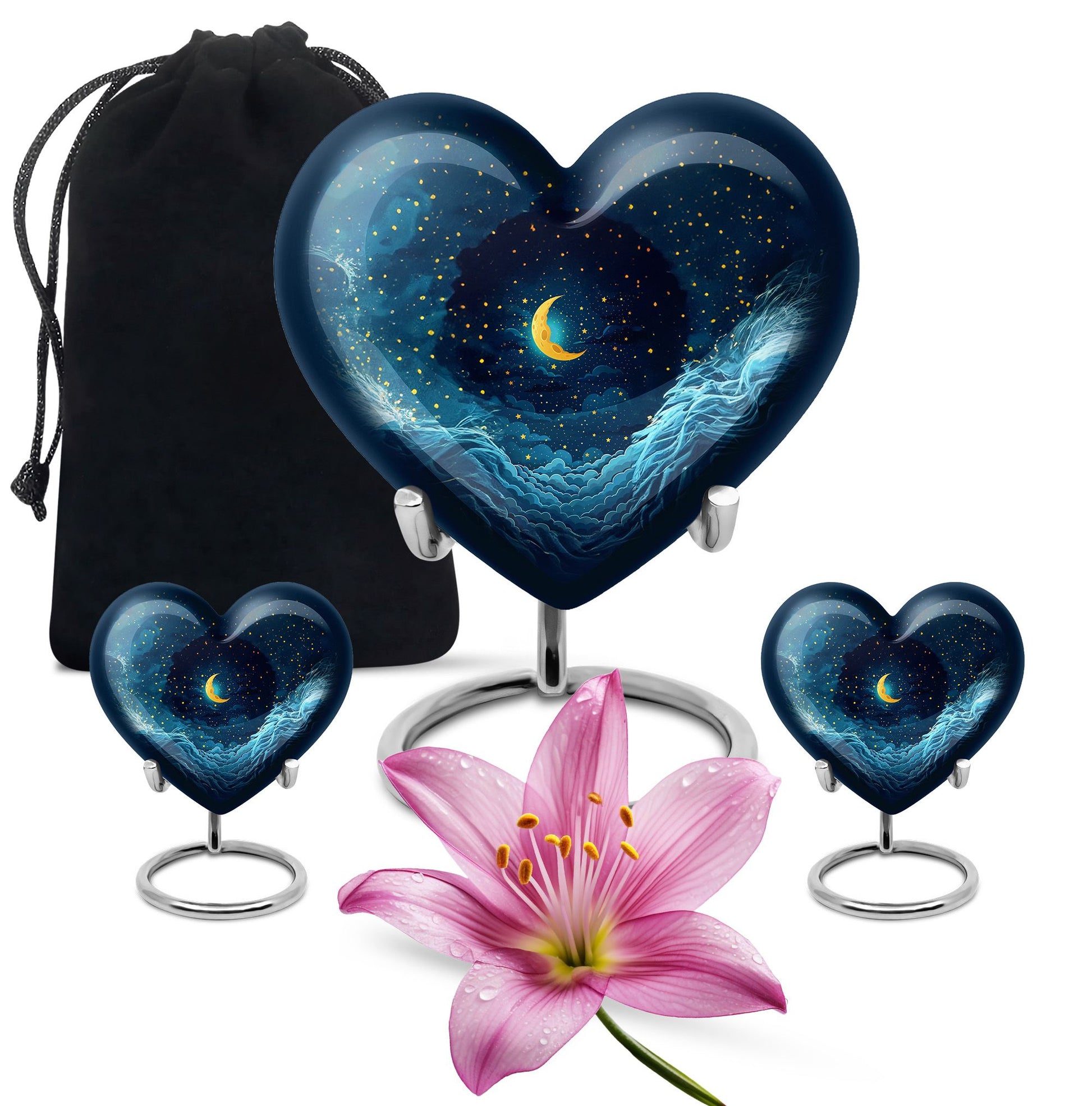 Majestic Moon Theme Large Urn With 2 Keepsake Urn