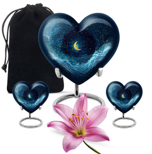 Majestic Moon Theme Large Urn With 2 Keepsake Urn