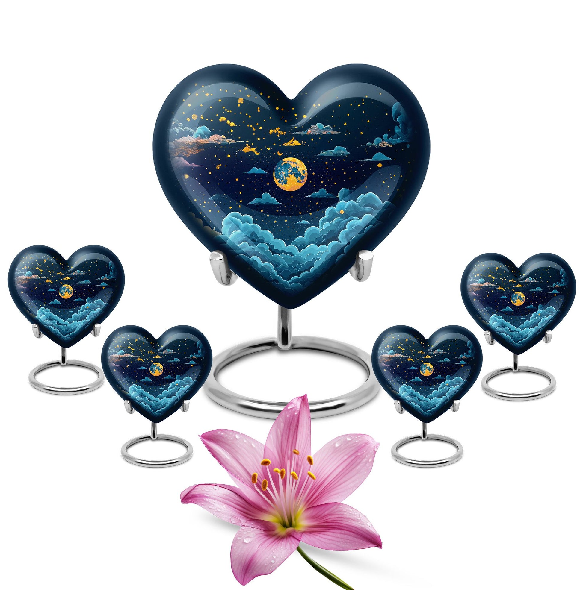 Majestic Moon Theme Large Urn With 4 Keepsake Urn