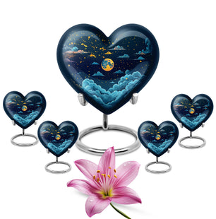 Majestic Moon Theme Large Urn With 4 Keepsake Urn