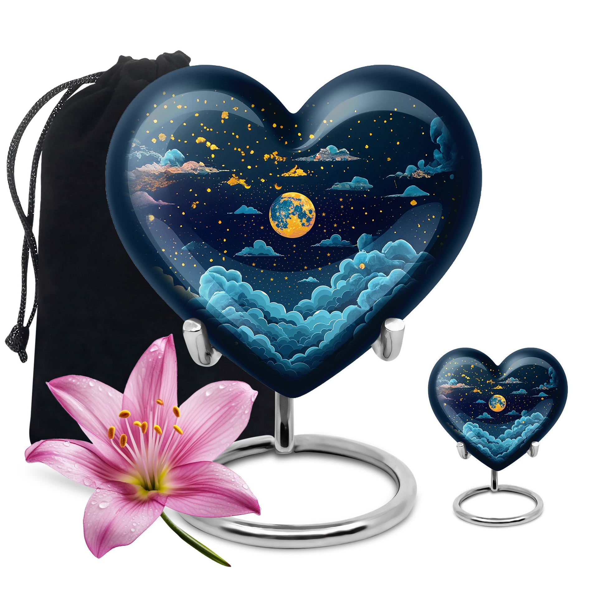 Majestic Moon Theme Large Urn With 1 Keepsake Urn