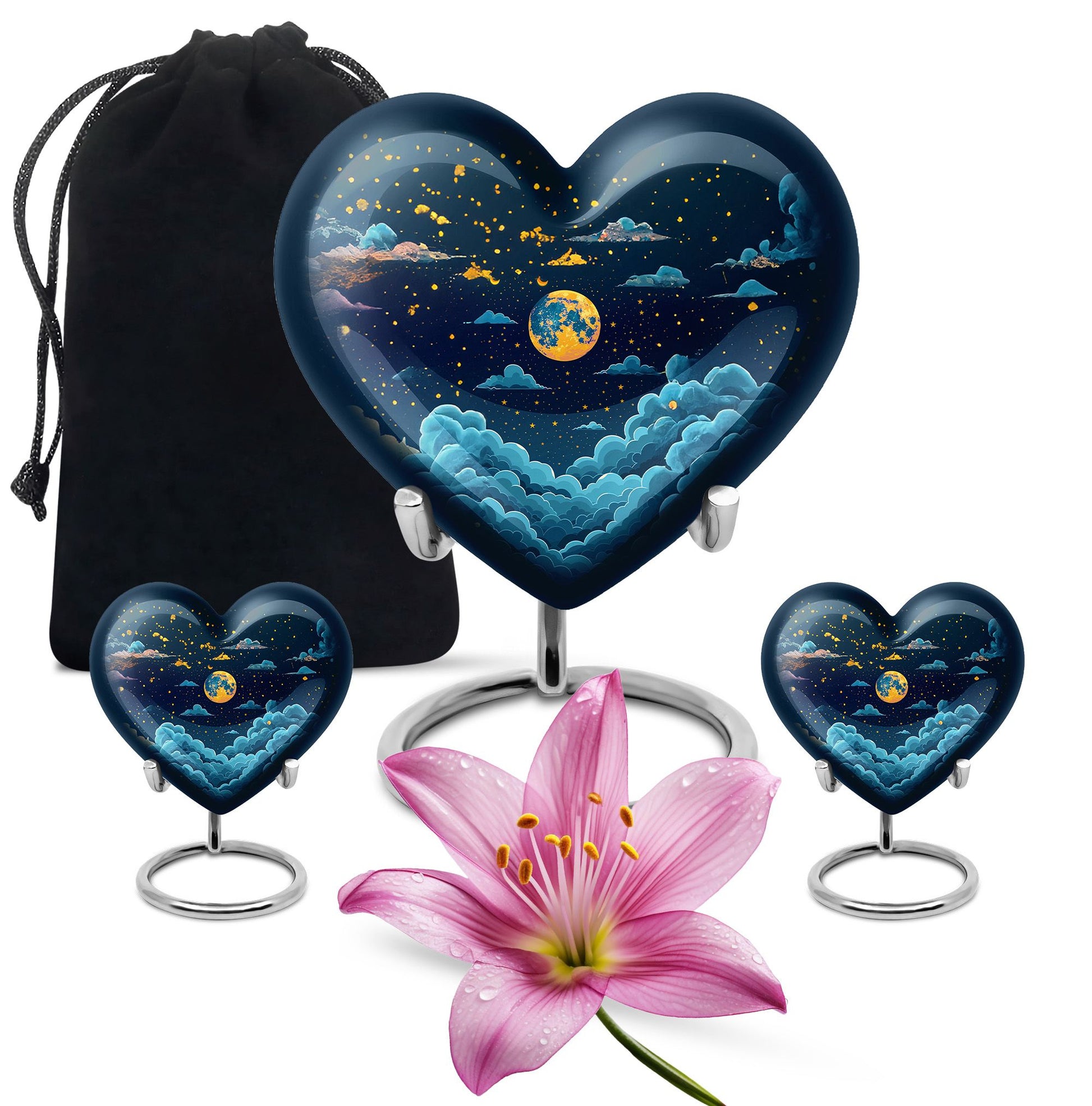 Majestic Moon Theme Large Urn With 2 Keepsake Urn