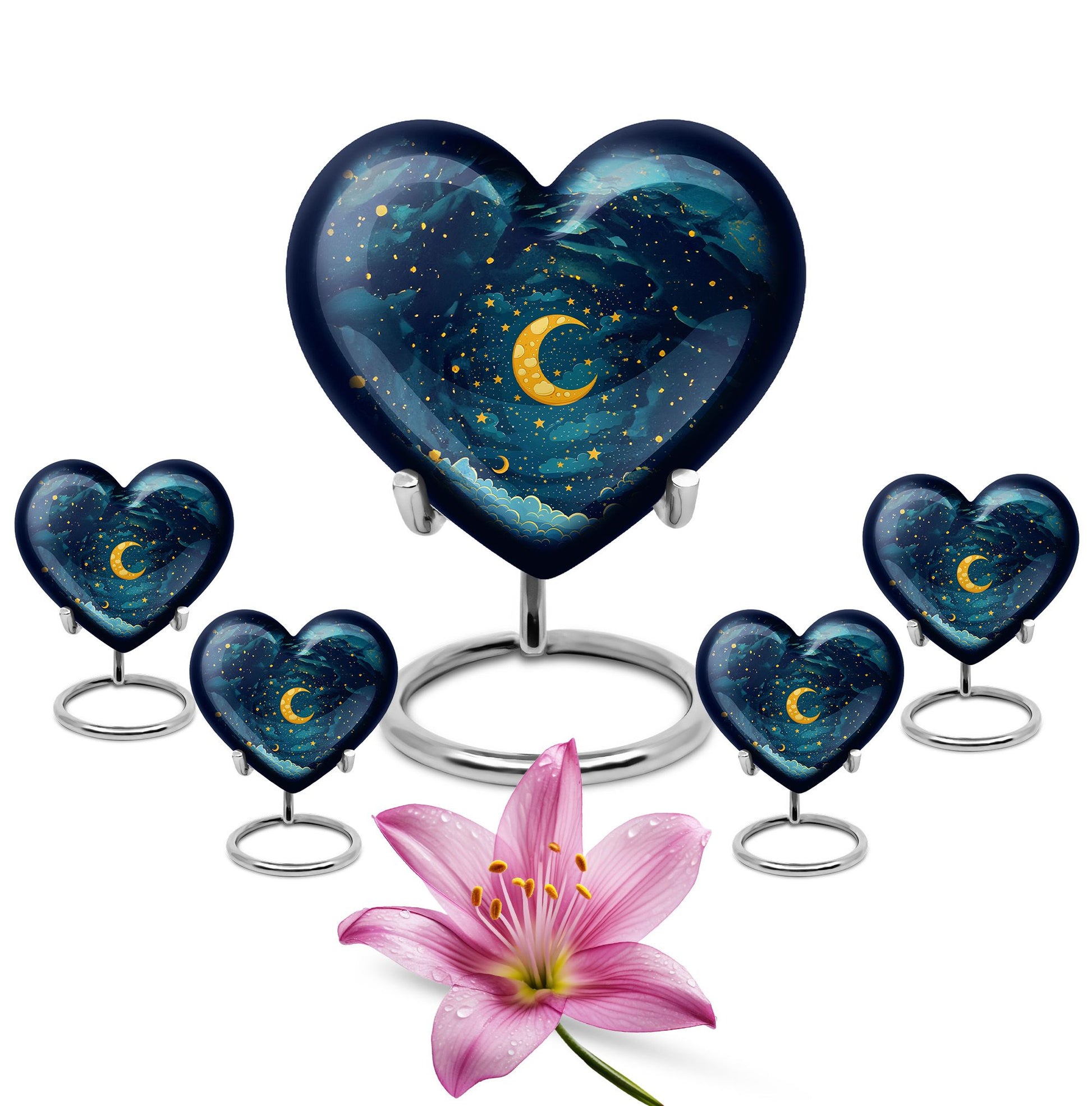 Majestic Moon Theme Large Urn With 4 Keepsake Urn